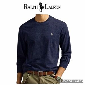 Polo Ralph Lauren men Classic Fit Crewneck T-Shirt long sleeve size L navy blue